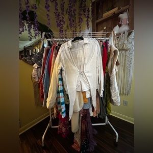 Free People Accent Collar Button Front Too